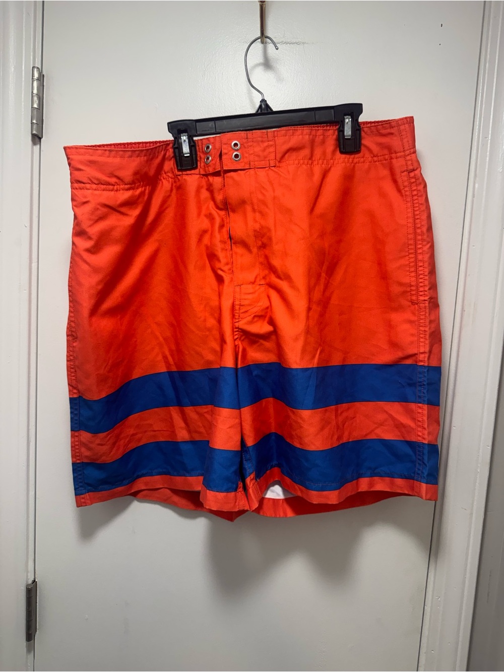 *Southern Tide Orange Swim Board Shorts with Blue Stripes